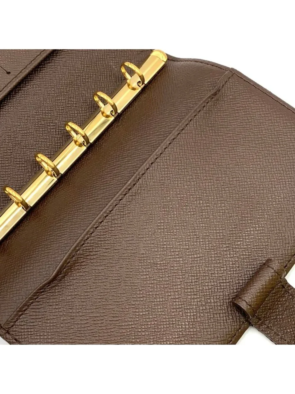 Louis Vuitton Agenda PM Damier Brown Notebook Cover Gold